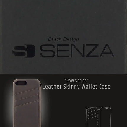 Senza Raw Skinny Leather Wallet Apple Iphone 7 Plus/8 Plus Chestnut Brown Senza