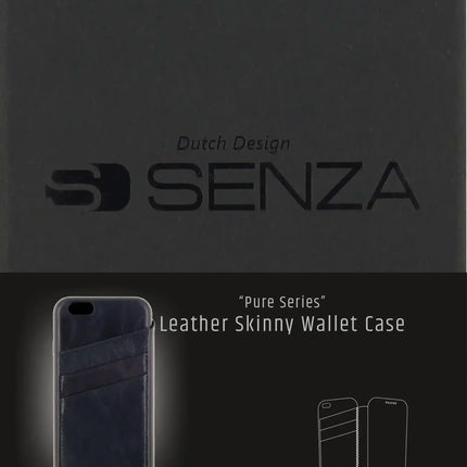 Senza Pure Skinny Leather Wallet Apple Iphone 6/6S Deep Black Senza