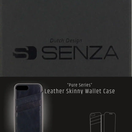 Senza Pure Skinny Leather Wallet Apple Iphone 7 Plus/8 Plus Deep Black Senza