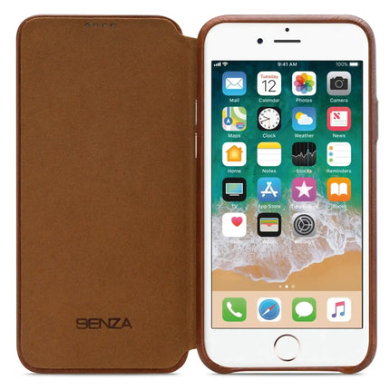 Senza Desire Skinny Leather Wallet Apple Iphone 6/6S Burned Cognac Senza