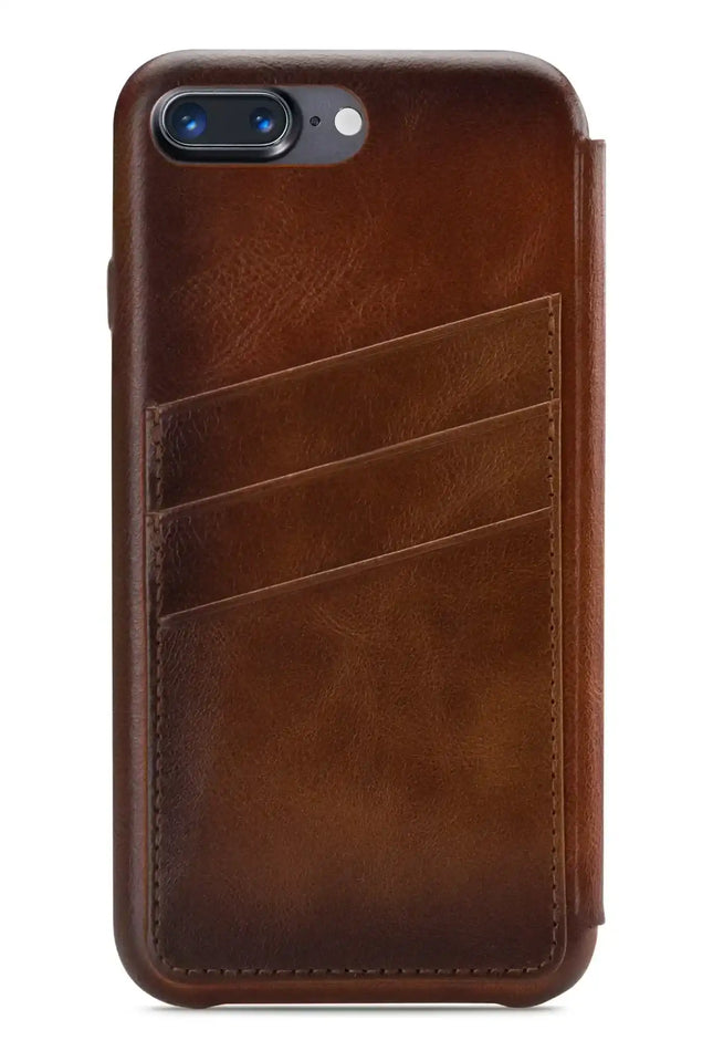 Senza Desire Skinny Leather Wallet Apple Iphone 7 Plus/8 Plus Burned Cognac Senza