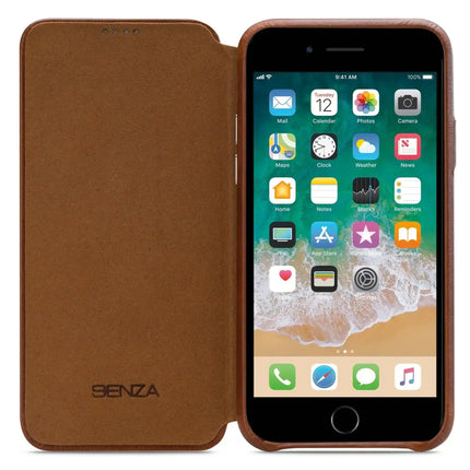 Senza Desire Skinny Leather Wallet Apple Iphone 7 Plus/8 Plus Burned Cognac Senza