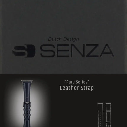 Senza Pure Leather Strap Apple Watch 38Mm Deep Black Senza