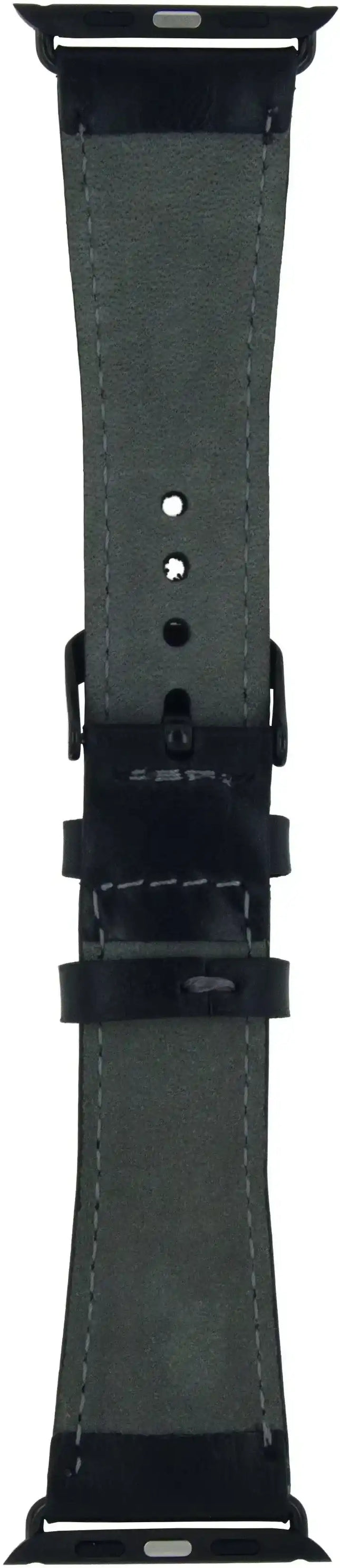 Senza Pure Leather Strap Apple Watch 42Mm Deep Black Senza