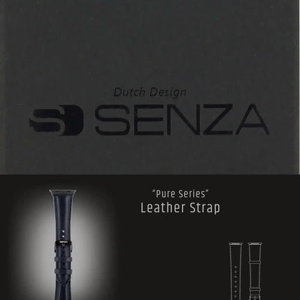 Senza Pure Leather Strap Apple Watch 42Mm Deep Black Senza