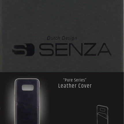 Senza Pure Leather Cover With Card Slot Samsung Galaxy S8 Deep Black Senza