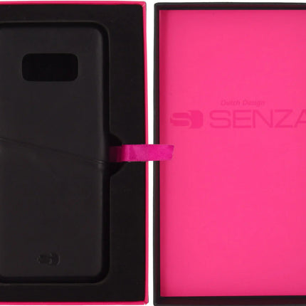 Senza Pure Leather Cover With Card Slot Samsung Galaxy S8 Deep Black Senza