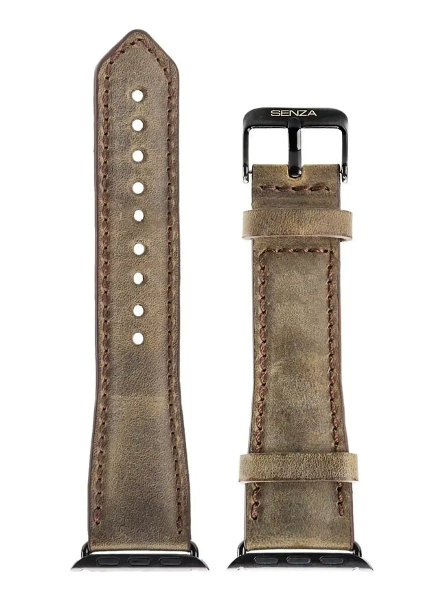 Senza Raw Leather Strap Apple Watch 38Mm Chestnut Brown Senza