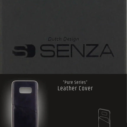 Senza Pure Leather Cover With Card Slot Samsung Galaxy S8+ Deep Black Senza