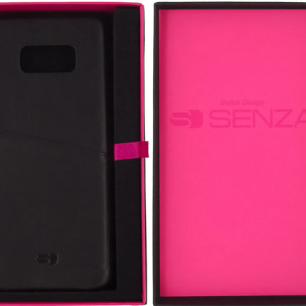 Senza Pure Leather Cover With Card Slot Samsung Galaxy S8+ Deep Black Senza