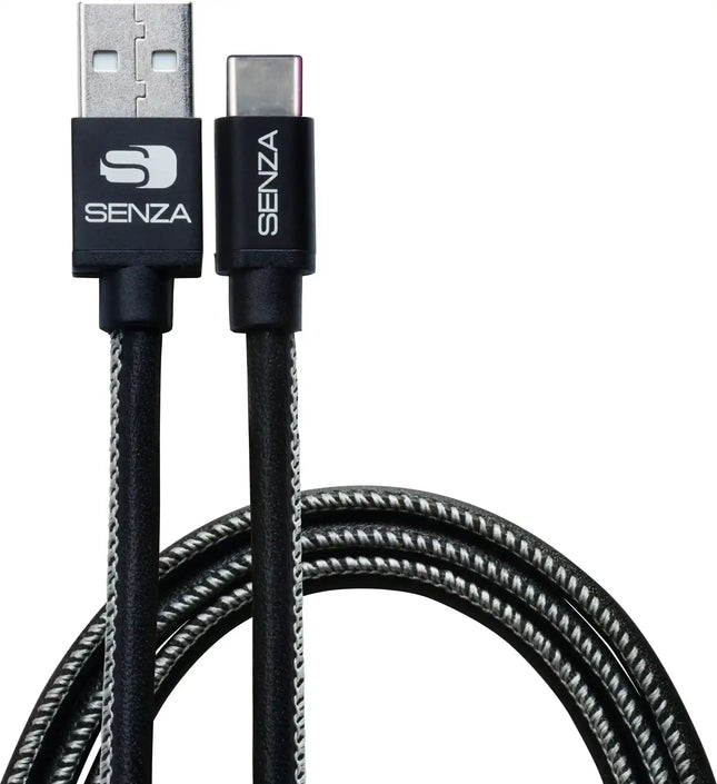 Senza Premium Leather Charge/Sync Cable Usb-C 1.5M. 15W Black Senza