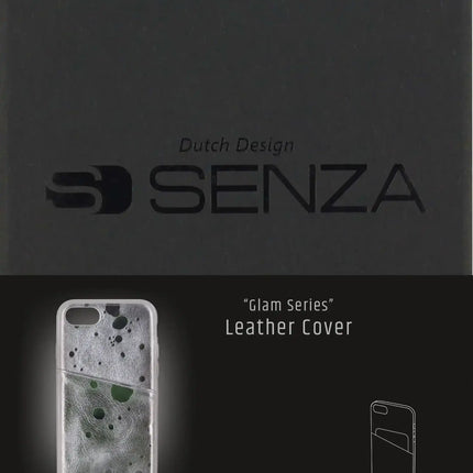 Senza Glam Leather Cover With Card Slot Apple Iphone 7/8/Se (2020/2022) Metallic Grey Senza