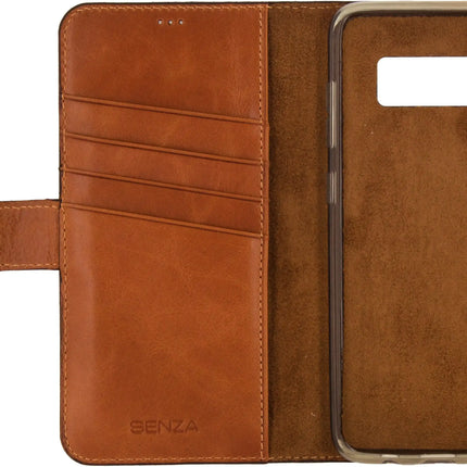 Senza Desire Leather Wallet Samsung Galaxy S8+ Burned Cognac Senza