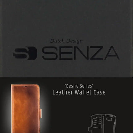 Senza Desire Leather Wallet Samsung Galaxy S8+ Burned Cognac Senza