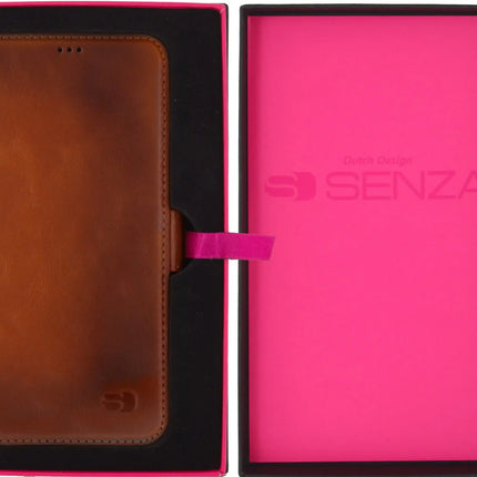 Senza Desire Leather Wallet Samsung Galaxy S8+ Burned Cognac Senza