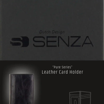 Senza Pure Leather Card Holder Deep Black Senza