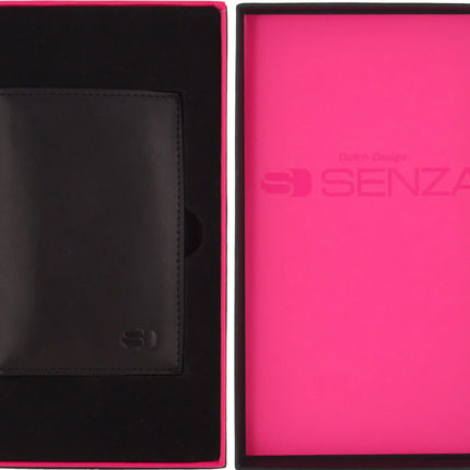 Senza Pure Leather Card Holder Deep Black Senza