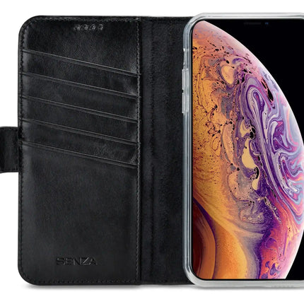 Senza Pure Leather Wallet Apple Iphone X/Xs Deep Black Senza