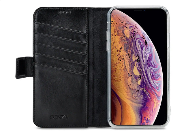 Senza Pure Leather Wallet Apple Iphone X/Xs Deep Black Senza