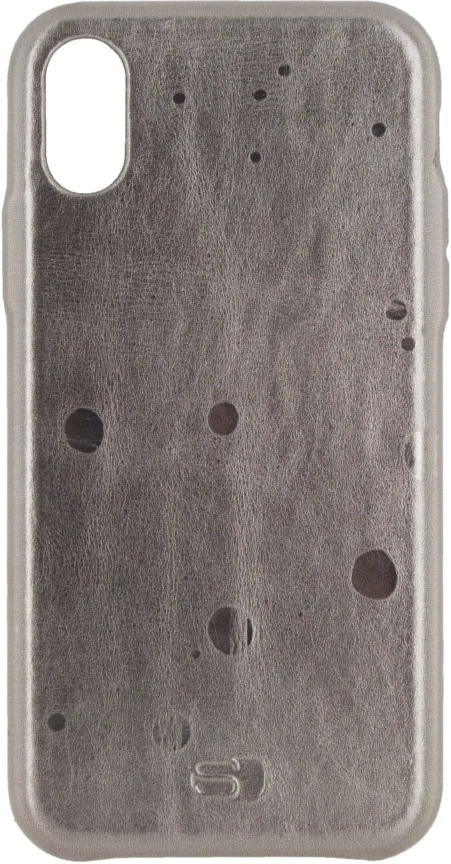 Senza Glam Leather Cover Apple Iphone X/Xs Metallic Grey Senza
