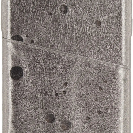 Senza Glam Leather Cover With Card Slot Apple Iphone X/Xs Metallic Grey Senza