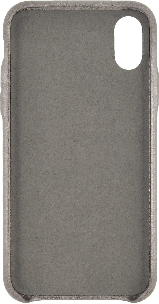 Senza Glam Leather Cover With Card Slot Apple Iphone X/Xs Metallic Grey Senza