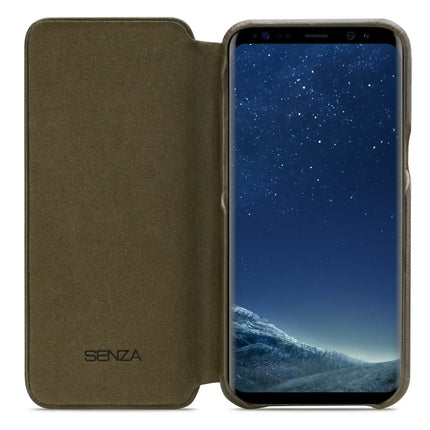 Senza Desire Skinny Leather Wallet Samsung Galaxy S8 Burned Olive Senza
