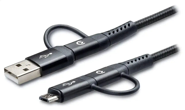 Mobilize Strong Nylon Cable 4In1 Usb, Usb-C To Micro Usb, Usb-C 1.5M Black Mobilize