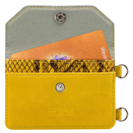 My Style Crossbody Stick-On Phone Pocket With Rfid Yellow Snake