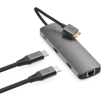 LINQ Connects 7in2 Pro USB-C 10Gbps Multiport Hub with Dual 4K HDMI and Ethernet for MacBook M1/M2