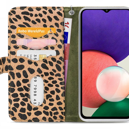 Mobilize 2In1 Magnet Zipper Case Samsung Galaxy A22 5G Olive/Leopard Mobilize