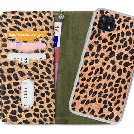 Mobilize 2In1 Magnet Zipper Case Samsung Galaxy A22 5G Olive/Leopard Mobilize