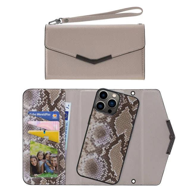 Mobilize 2In1 Elegant Magnet Clutch Apple Iphone 13 Pro Beige Snake Mobilize