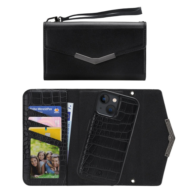 Mobilize 2In1 Elegant Magnet Clutch Apple Iphone 13 Mini Black Croco Mobilize