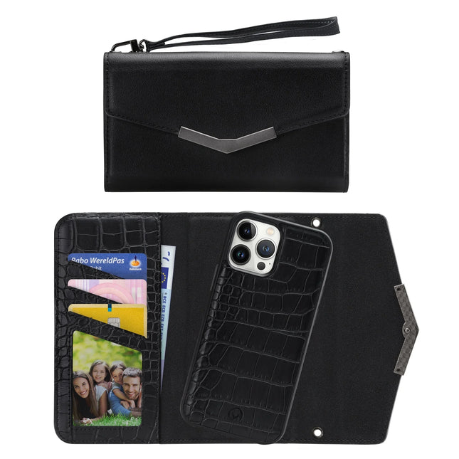 Mobilize 2In1 Elegant Magnet Clutch Apple Iphone 13 Pro Max Black Croco Mobilize