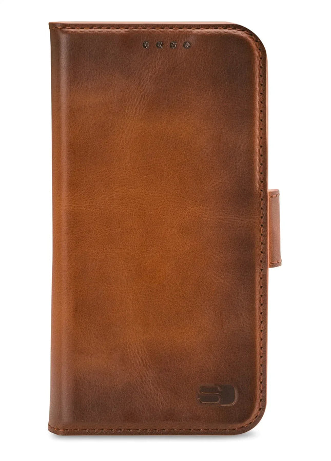 Senza Desire Leather Wallet Apple Iphone 13 Pro Burned Cognac Senza
