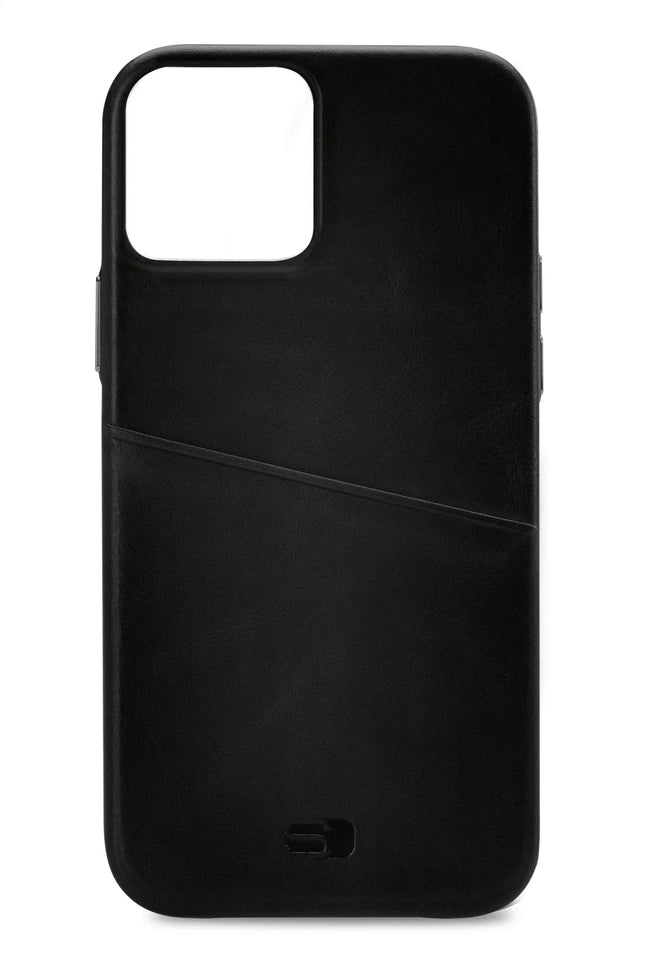 Senza Pure Leather Cover With Card Slot Apple Iphone 13 Pro Max Deep Black Senza
