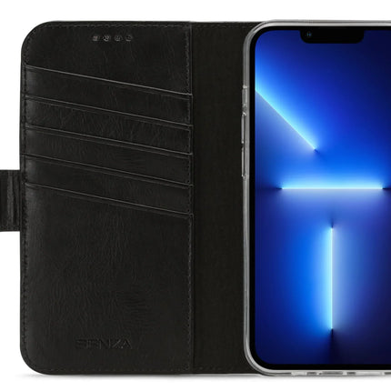 Senza Pure Leather Wallet Apple Iphone 13 Pro Deep Black Senza