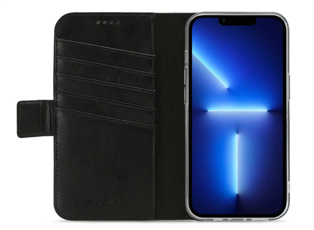 Senza Pure Leather Wallet Apple Iphone 13 Pro Deep Black Senza