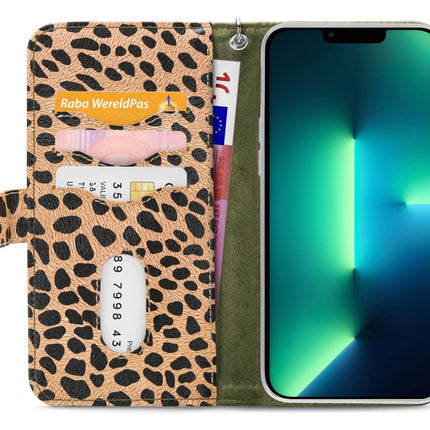 Mobilize 2In1 Magnet Zipper Case Apple Iphone 13 Pro Max Olive/Leopard Mobilize