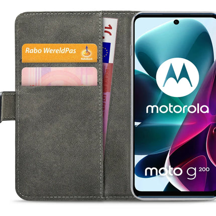 Mobilize Classic Gelly Wallet Book Case Motorola Moto G200 5G Black Mobilize