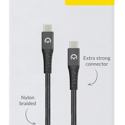 Mobilize Strong Nylon Cable Usb-C To Usb-C 2M. 100W Black