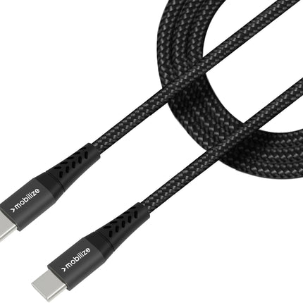 Mobilize Strong Nylon Cable Usb-C To Usb-C 1M. 100W Black