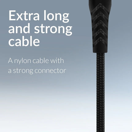 Mobilize Strong Nylon Cable Usb-C To Usb-C 1M. 100W Black