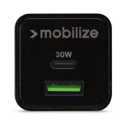 Mobilize Wall Charger Usb-C + Usb Gan 30W With Pd/Pps Black