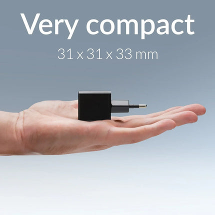 Mobilize Wall Charger Usb-C + Usb Gan 30W With Pd/Pps Black