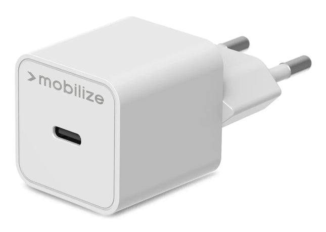 Mobilize Wall Charger Usb-C 20W With Pd + Mfi Lightning Nylon Cable 1.2M White