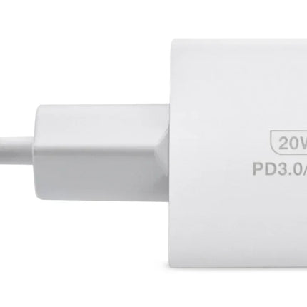 Mobilize Wall Charger Usb-C 20W With Pd + Mfi Lightning Nylon Cable 1.2M White