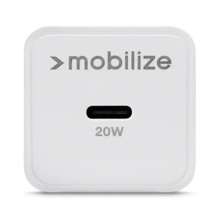 Mobilize Wall Charger Usb-C 20W With Pd + Mfi Lightning Nylon Cable 1.2M White