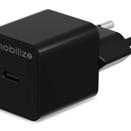 Mobilize Wall Charger Usb-C 20W With Pd + Mfi Lightning Nylon Cable 1.2M Black